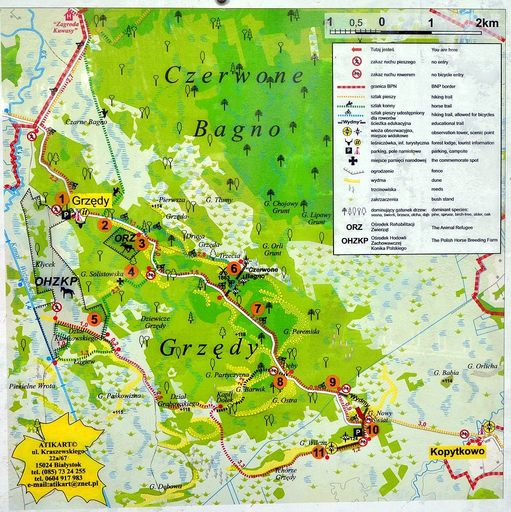 Biebrzański Park Narodowy - mapa