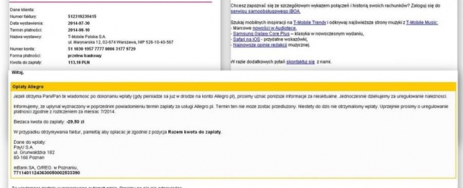 Mail od Allegro z wirusem