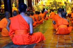 Tajlandia Chiang Mai - mnisi w świątynii