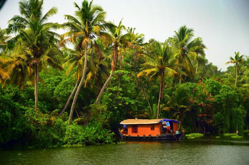 Kerala Backwaters - pływające domy